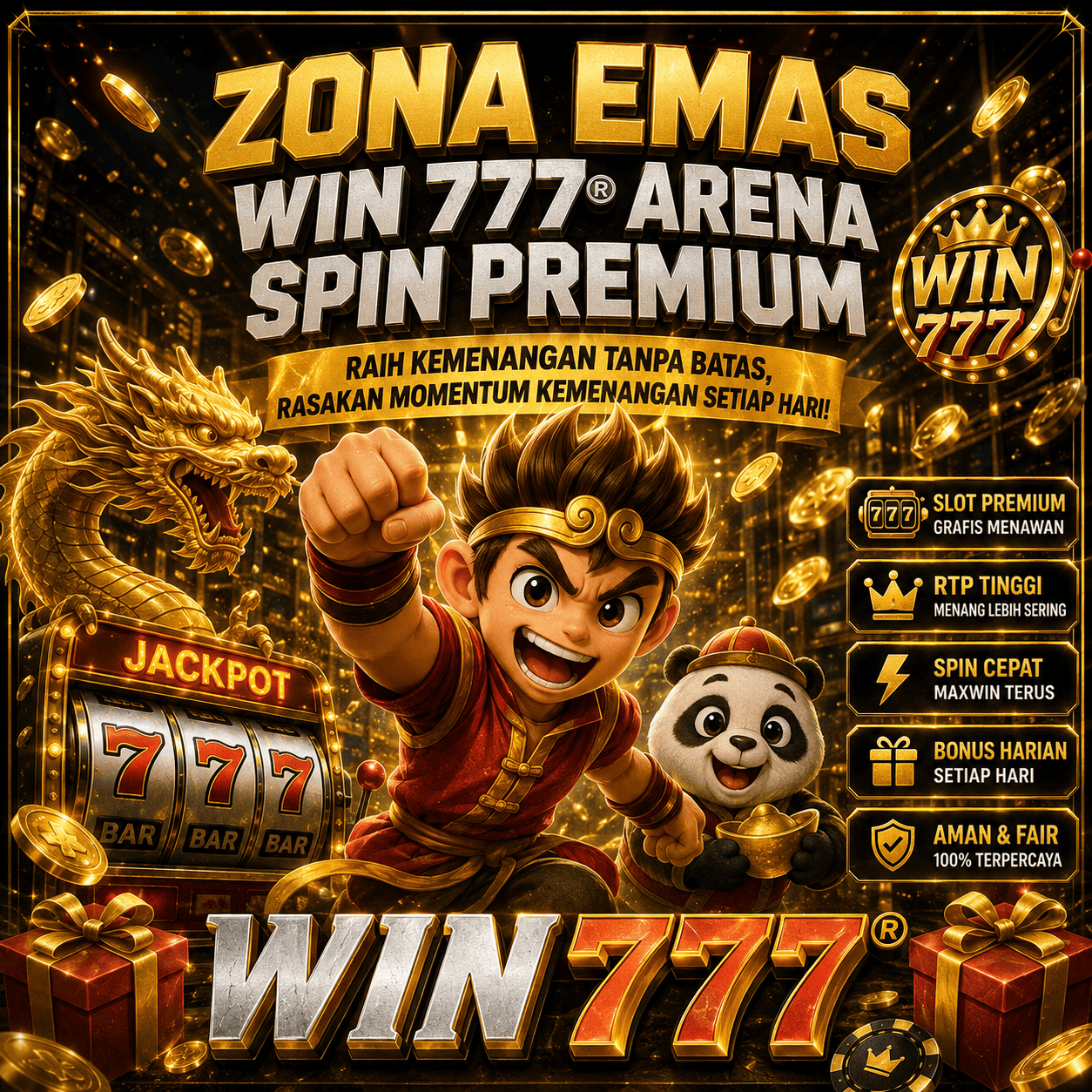 WIN777® | Zona Emas » WIN 777® Arena Spin Premium Penuh Momentum